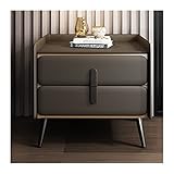 TEESONG Nachttisch / Nachttisch, nordischer einfacher Metall-Nachttisch, Doppelschublade,...