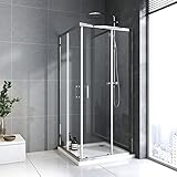 Duschkabine 75 x 90 x 185 cm ESG-Glas Duschabtrennung komplett mit Nano, Eck-Dusche mit Doppel...