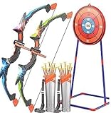 Hollyhi 2er-Pack Pfeil- und Bogen-Set für Kinder, LED-Bogenschießset-Spielzeug mit stehender...