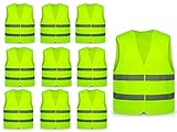 Hitopin Warnweste, 10PCS Sicherheitswesten, Gelb Sicherheitsweste, Auto Reflektorweste,...