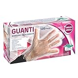 Bottari Einweghandschuhe aus puderfreiem HDPE, 500 Stück, strapazierfähig für Reinigung,...