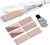 CkeyiN Kreppeisen für Haare,3 in 1 Haarglätter Glätteisen Keramik,Multistyler Glätteisen Set...