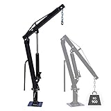 Wiltec Pickup Kran Ladekran 1800 mm Höhe, 900 kg Traglast und 360° Drehkranz, massiver Standfuß...