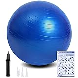 flintronic Gymnastikball, 55 cm Ultra-Dicker Anti-Explosions-Yoga-Ball mit aufblasbarer Fußpumpe,...