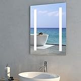 Meykoers LED Badezimmerspiegel 45x60cm Badspiegel mit Beleuchtung Spiegel Kaltes weißes Licht...