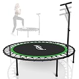 Physionics® Fitness Trampolin - Ø 101 cm, höhenverstellbarer Haltegriff, 120 kg, faltbar,...