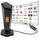 DVBT/DVBT2 Antenne mit Verstärker - HDTV Zimmerantenne für Fernseher, 420 km Großer Reichweite...