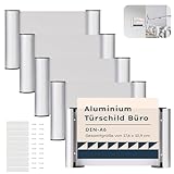 5 Stück Türschild Büro A6 Aluminium und Klare Abdeckung Türschilder Selbstklebend 148mm x 105mm...