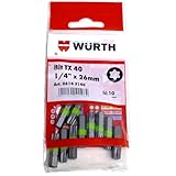 Würth 10x TX40 Bit 1/4 Zoll x 26mm TX 40 C 6,3 Antrieb Schrauben 06143140