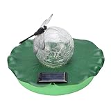 Pssopp Teichlicht mit Schwimmenden Blättern, Teichbeleuchtung, LED-Teichlicht mit Libelle für...