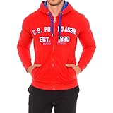 U.S. POLO ASSN. Langarm-Sweatshirt mit Rundhalsausschnitt, Kapuze und Reißverschluss 52129 Herren