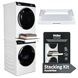 Haier Zwischenbaurahmen für Trockner & Waschmaschine, ausziehbar I Universaler Verbindungsrahmen...