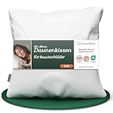 Daunenkissen 80x80, Soft für Bauchschläfer, 3-Kammer Kopfkissen 80x80 Daunen, extra flach,...