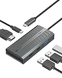 5 in 1 USB C Hub HDMI 4K USB C Adapter, Aluminiumgehäuse USB-C Dongle, 4K HDMI Ausgang, USB3.0...