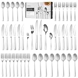 Deleca Edelstahl Besteckset 12 Personen Essential mit Steakmesser (72-teilig) - Spülmaschinenfest,...