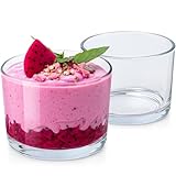 KONZEPT 12er Set Dessertgläser 200 ml – stapelbare, transparente Dessertschalen aus Glas –...