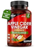 Apfelessig Kapseln, 100% Reiner Acv Apple Cider Vinegar, 2000 mg – mit Acidophilus, Grünem Tee,...