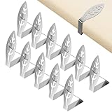 VINATO 12 Stück Tischtuchklammern Edelstahl, Tischdeckenbeschwerer Tischdeckenklammern Blatt für...