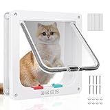 Große Katzenklappe (Außen Größe 25 x 23.5 cm),4 Wege Verriegelung große Katzentür,Katzenklappe...