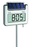 TFA Dostmann AVENUE PLUS Digitales Gartenthermometer mit Solarbeleuchtung Silber 17x4x114 cm