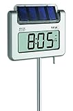 TFA Dostmann AVENUE PLUS Digitales Gartenthermometer mit Solarbeleuchtung Silber (L) 175 x (B) 38 x...