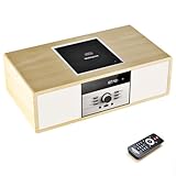 Kompaktanlagen Nostalgische Bluetooth-Stereoanlage, WISCENT Vintage Micro HiFi Systems CD-Player,...
