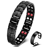 Vicmag Magnetarmband Herren Titanstahl-Magnetarmband Doppelreihige Ultra-Stärke-Magnete mit...