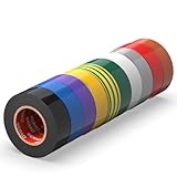 ERKO Isolierband Multicolor 10er Pack 15mm x 10m PVC Elektrische Leitungen Reparatur, Hochflexibel...