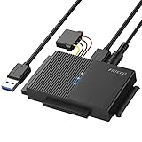 FIDECO Festplattenadapter USB 3.0 für 2,5 Zoll / 3,5 Zoll HDD/SSD, Konverter SATA und IDE mit...