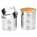 Guowall 6 Stück Ø 10cm Burgerringe, Nahtlose Dessertringe und Speiseringe Set, Edelstah Backringe...