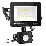 Lepro 10W LED Strahler mit Bewegungsmelder Außen, 850LM Außenstrahler 5000K Kaltweiß Superhell...