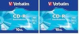 CD-R 80/700MB Verbatim Slim-Case, 10 Stück Pack (Packung mit 2)