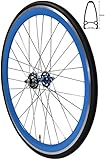 Redondo 28 Zoll Hinterrad Singlespeed Fixie Laufrad Felge Blau Schwarz + Reifen