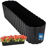 KOTARBAU® Ovaler Blumenkasten Balkon Blumentopf 60x14x13cm Anthrazit Blumentopf für Balkon und...