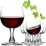 PLATINUX kleine Weingläser 250ml Set 6-Teilig Rotweingläser aus Crystalline Glas Burgundergläser...