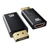 Ticenpe 4K DisplayPort auf HDMI Adapter 2 Stück, Unidirektional DP auf HDMI...