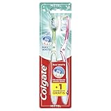 Colgate Zahnbürste Max White, mittel, 2 Stück - Handzahnbürste für natürlich weiße Zähne, mit...