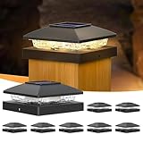 Gresonic 8 Stück Solar Pfostenkappe 10x10 Pfosten Patio Zaunpfahl，Pfostenleuchte Solar Warmweiß...
