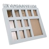 Alipis Wachstums Fotorahmen für Babys und Collage Bilderrahmen aus Kunststoff Blauer Schuljahres...