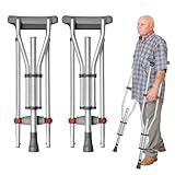 Unterarmgehstützen Aluminium, Faltbare Krücken höhenverstellbar 135–195 cm, 136 kg...