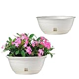 GarPet 2X Pflanzschale Blumenschale Pflanzschalen für draussen Bonsai Topf Pflanzschale Rund inkl....