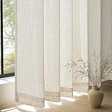 Topfinel Vorhänge Gardinen mit Kräuselband Wohnzimmer Modern Vorhang Beige Natural Boho Leinen...