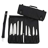Tosnail Messertasche mit 15 Fächern, Kochmesser Rolltasche, Messerkoffer mit Tragegriff und...