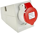 as - Schwabe CEE Steckdose Aufputz - CEE Wandsteckdose - 400 V, 16 A, 4-polig - Wanddose mit...
