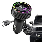 Handy-Ladegerät fürs Auto, USB-Autoladegerät | 2 Port Autoladeadapter mit Wickelkabel –...