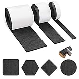 Filzgleiter Selbstklebend 3 Rollen Filzgleiter Schwarz Filz - 100 cm * 10 cm + 100 cm * 5 cm + 100...