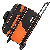 Bowlingballtasche mit 2 Bällen mit Rollen, gepolsterte Trennwand und Ballbecherhalter für 2...