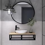 FERRO modern design Eschenholz Waschtischplatte 60x35x21cm für Aufsatzwaschbecken - Massivholz...