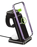 3 in 1 Wireless Ladegerät Green LYCA - 15W Schnellladung für Smartphone, Smartwatch, Kopfhörer -...