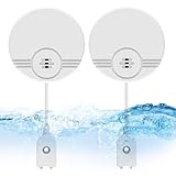 2er Pack Wassermelder: Wasseralarm, Wassersensor Wasserdetektor, 135 dB Wasserwächter Wasser Alarm,...